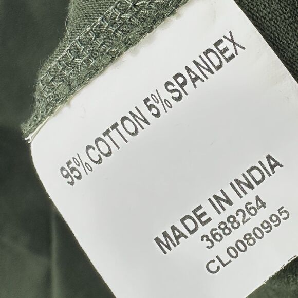 Eshakti Fit Flare Dress Womens Small 6 Olive Green Pockets Cotton Stretch Zip - Picture 13 of 15